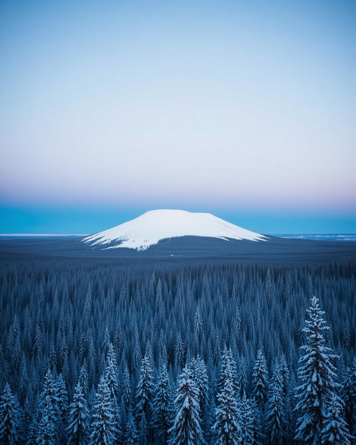 Wide winter view from the Ylläs fell over western Lapland